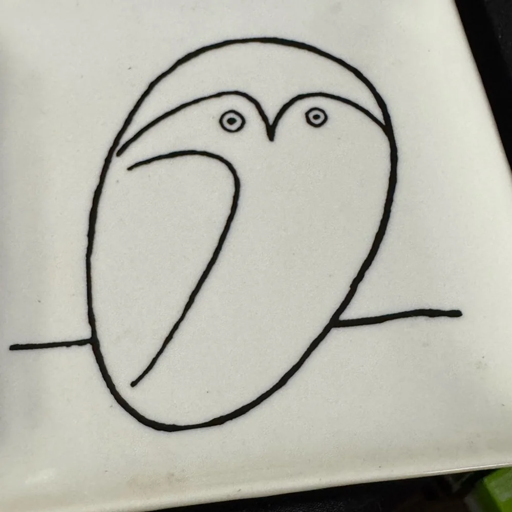 Silver Owl Pendant Necklace + Picasso Trinket Tray